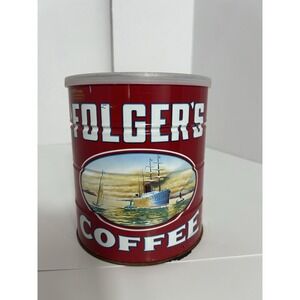 Vintage Folgers Coffee Nostalgia Can W/ Lid 3LB Drip Grind Ships Estate Find
